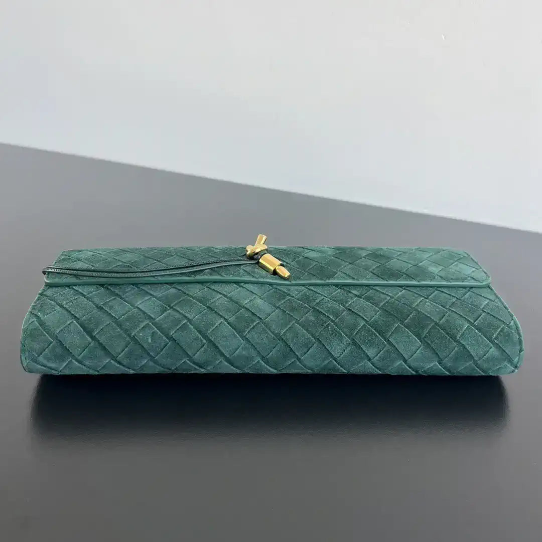 Bottega Veneta BV 741511 Suede Leather Long Clutch Andiamo With Handle Bv99018