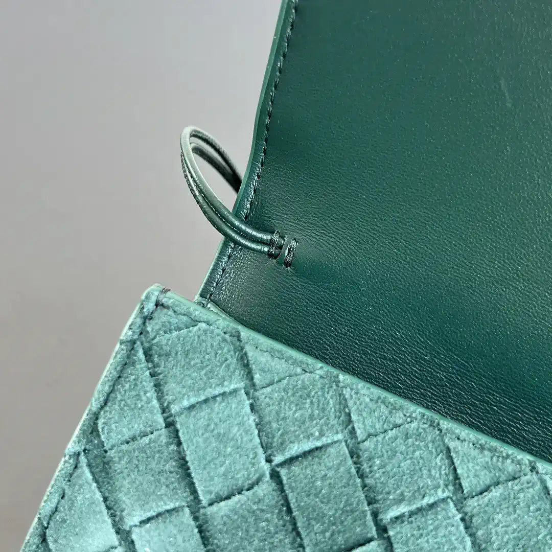 Bottega Veneta BV 741511 Suede Leather Long Clutch Andiamo With Handle Bv99018