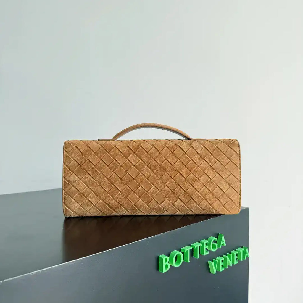 Bottega Veneta BV 741511 Suede Leather Long Clutch Andiamo With Handle Bv99017