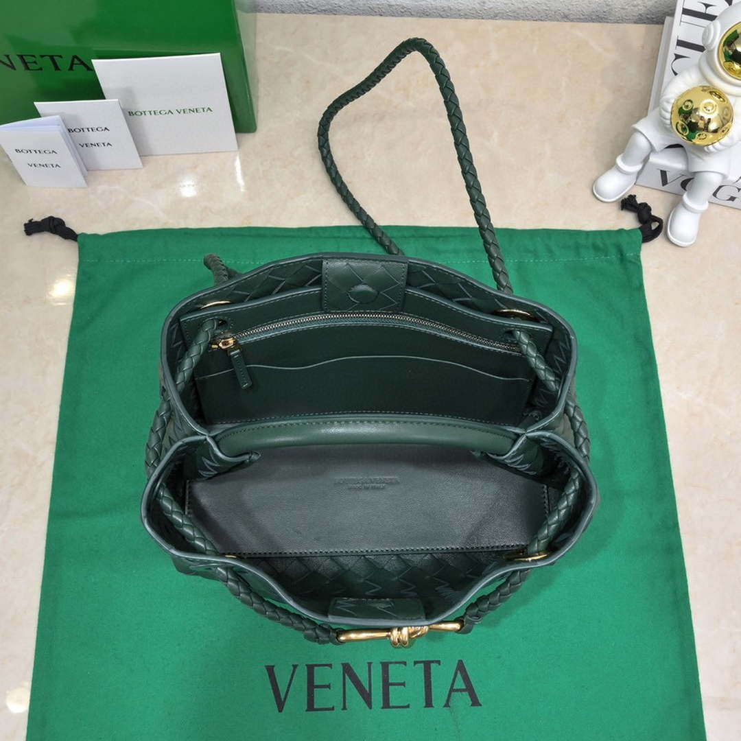 Bottega Veneta BV 743568 Small Andiamo Dark Green