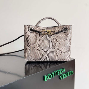 Bottega Veneta BV 743568 Small Andiamo Snakeskin Handbag BV9070 - Default Title - View 1