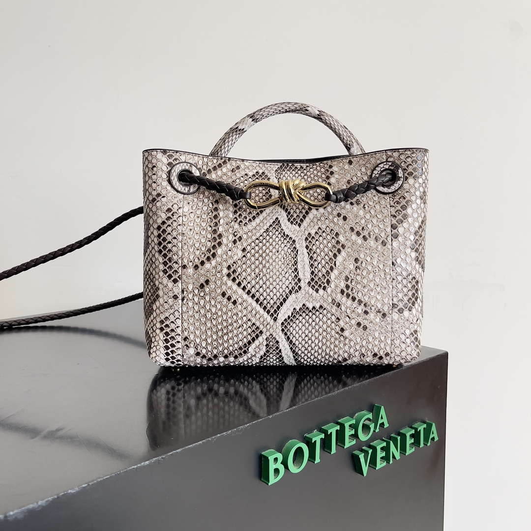 Bottega Veneta BV 743568 Small Andiamo Snakeskin Handbag BV9070