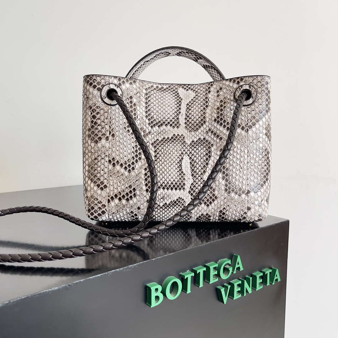 Bottega Veneta BV 743568 Small Andiamo Snakeskin Handbag BV9070 - Default Title - View 3