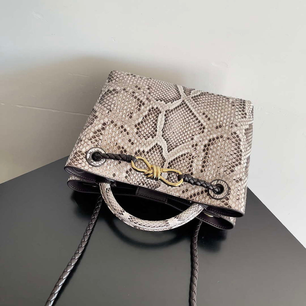 Bottega Veneta BV 743568 Small Andiamo Snakeskin Handbag BV9070