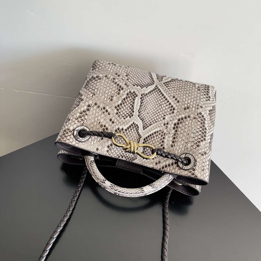 Bottega Veneta BV 743568 Small Andiamo Snakeskin Handbag BV9070