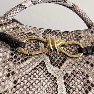 Bottega Veneta BV 743568 Small Andiamo Snakeskin Handbag BV9070 - Default Title - View 6
