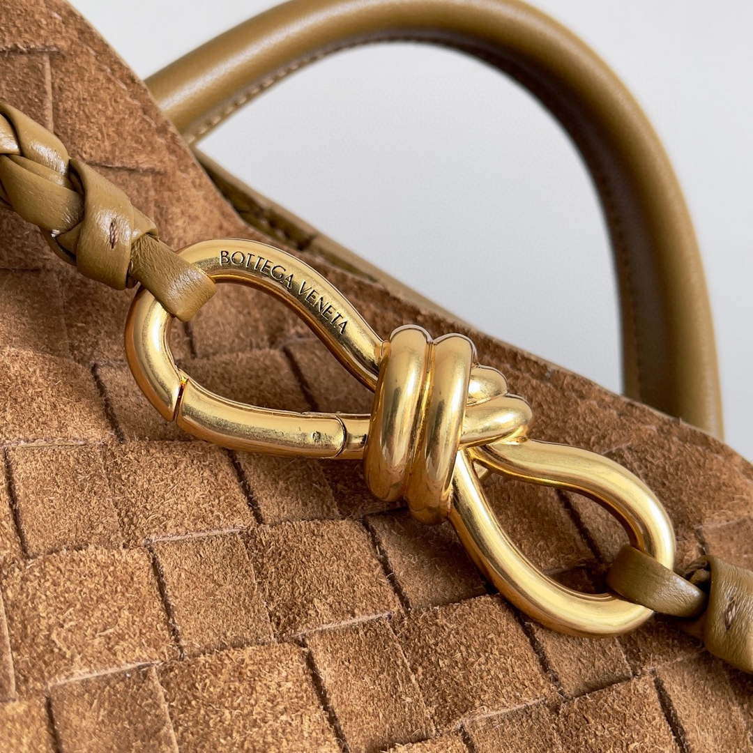 Bottega Veneta BV 743568 Small Andiamo with Suede Bag Brown - Default Title - View 2