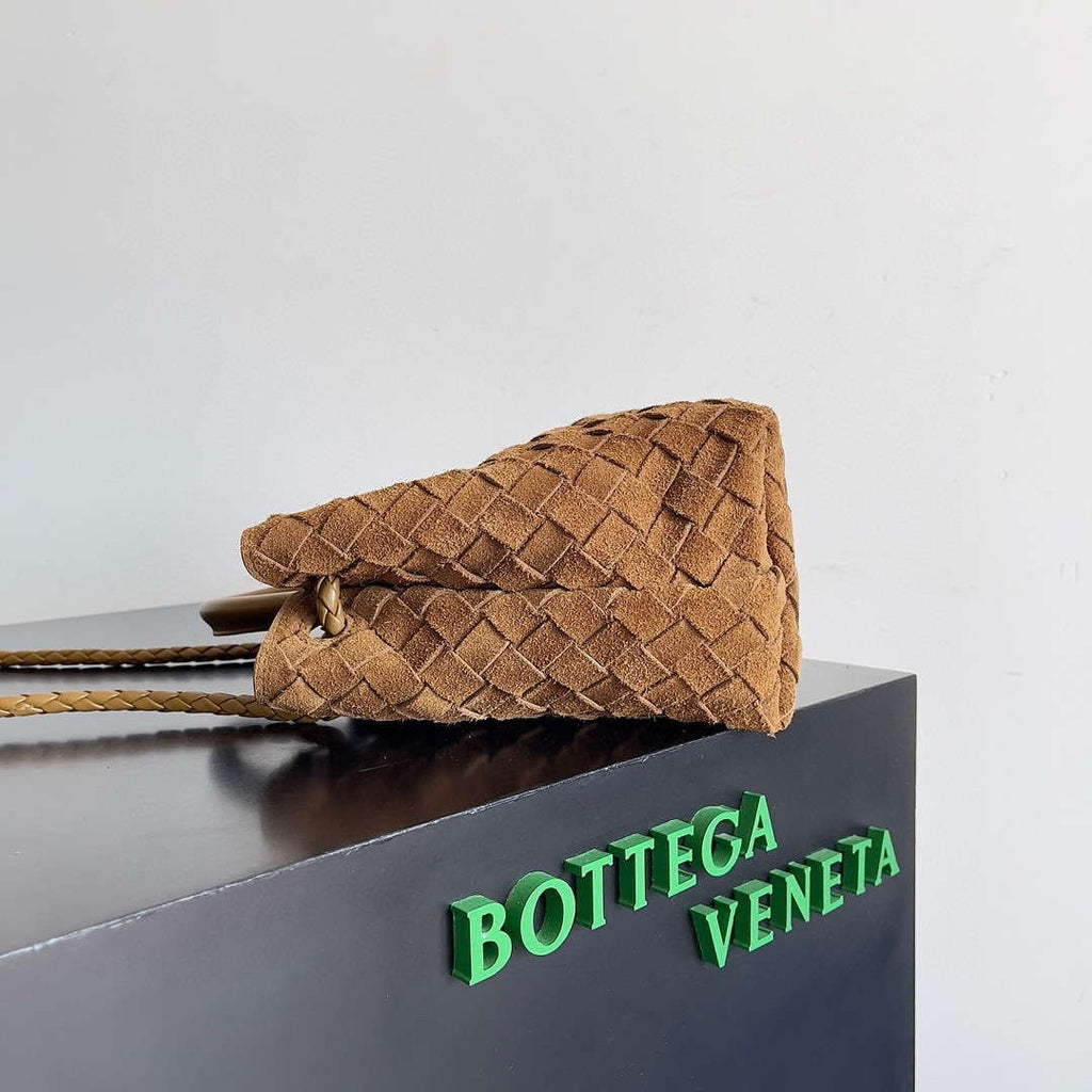 Bottega Veneta BV 743568 Small Andiamo with Suede Bag Brown
