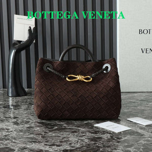 Bottega Veneta BV 743568 Small Andiamo with Suede Bag BV9002 - Default Title - View 1