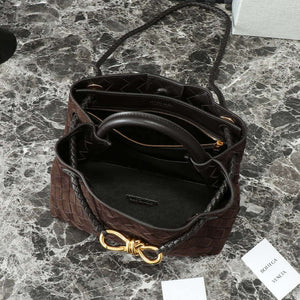 Bottega Veneta BV 743568 Small Andiamo with Suede Bag BV9002 - Default Title - View 9