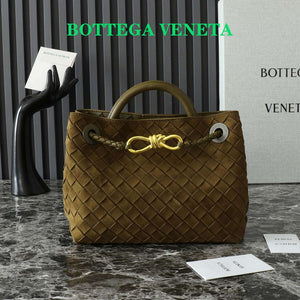 Bottega Veneta BV 743568 Small Andiamo with Suede Bag BV9003 - Default Title - View 1