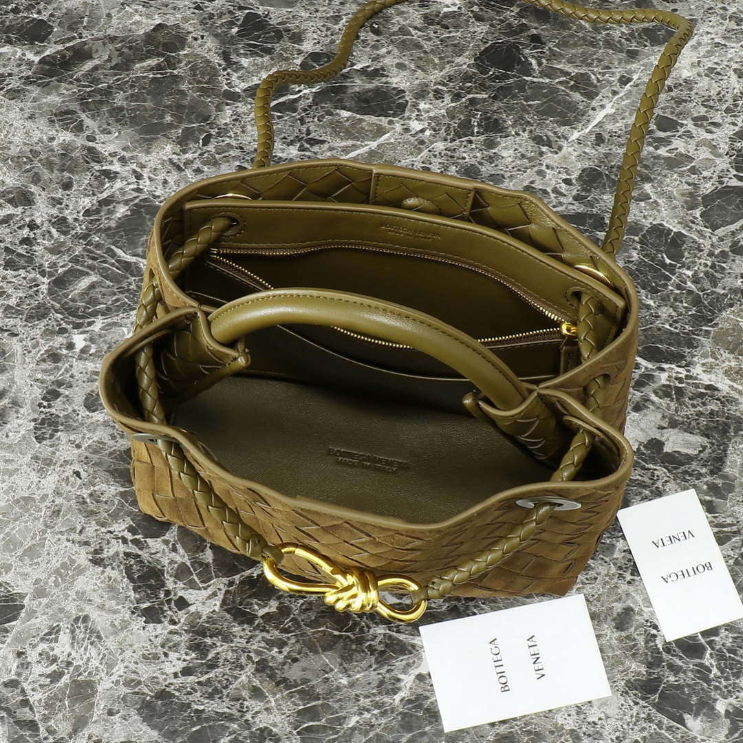 Bottega Veneta BV 743568 Small Andiamo with Suede Bag BV9003 - Default Title - View 8