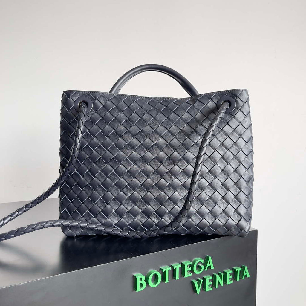 Bottega Veneta BV 743572 Medium Andiamo Navy Blue