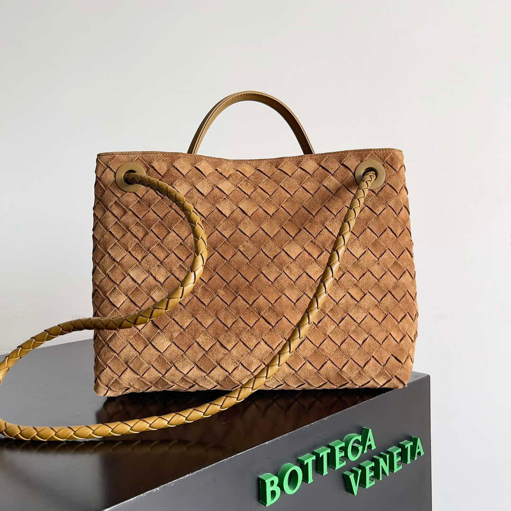 Bottega Veneta BV 743572 Medium Andiamo With Suede Brown