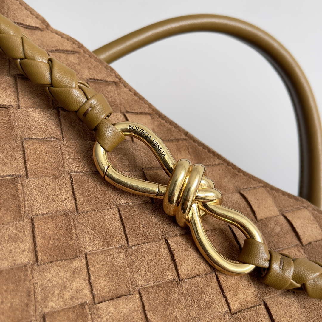 Bottega Veneta BV 743572 Medium Andiamo With Suede Brown