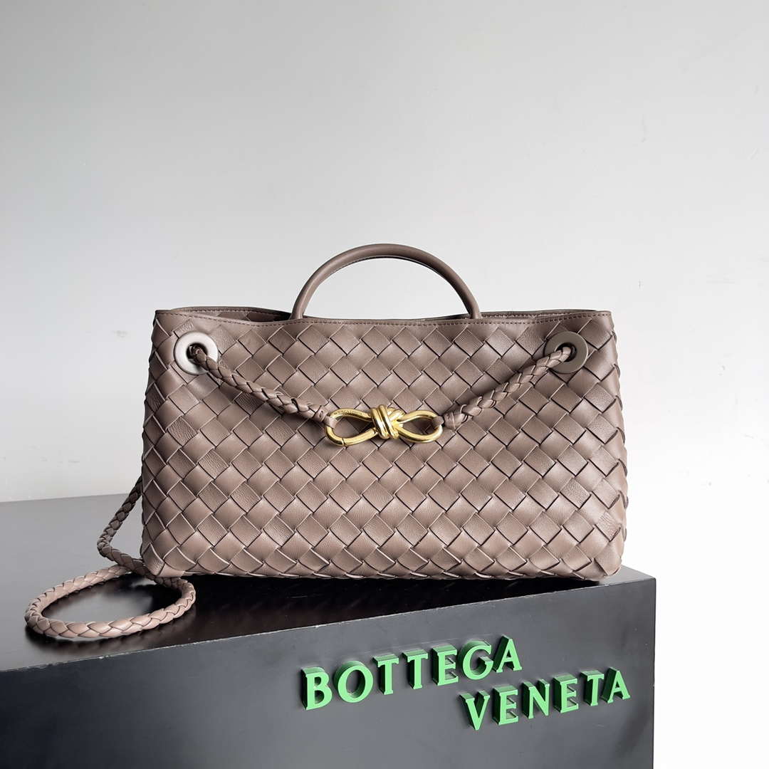 Bottega Veneta BV 754990 Small East/West Andiamo Brown - Default Title - View 1