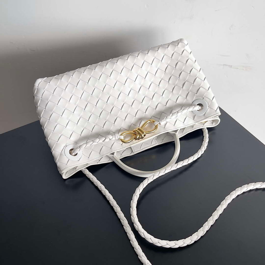 Bottega Veneta BV 754990 Small East/West Andiamo White