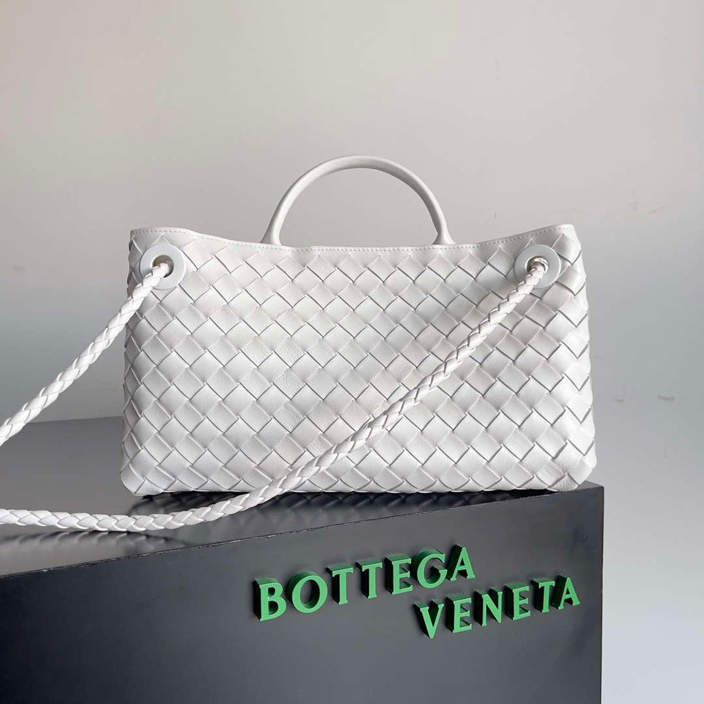Bottega Veneta BV 754990 Small East/West Andiamo White