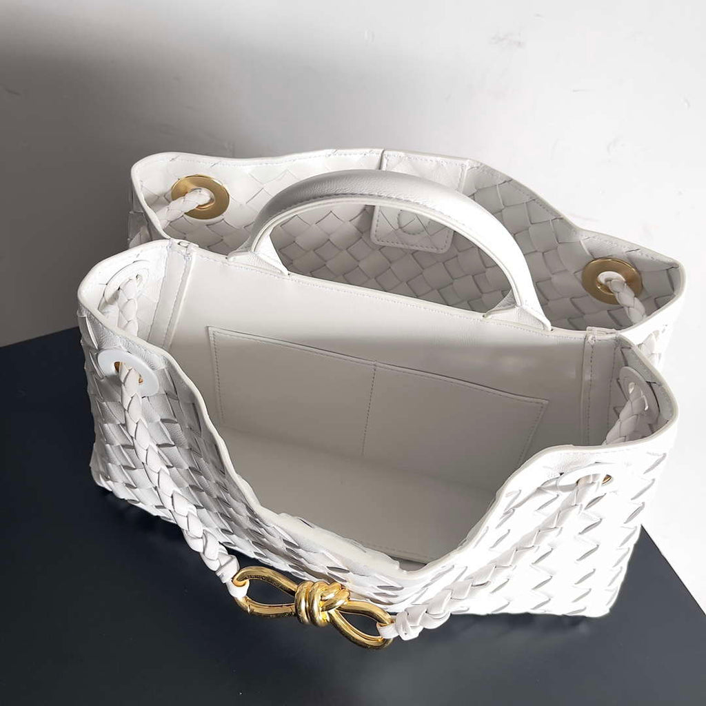 Bottega Veneta BV 754990 Small East/West Andiamo White