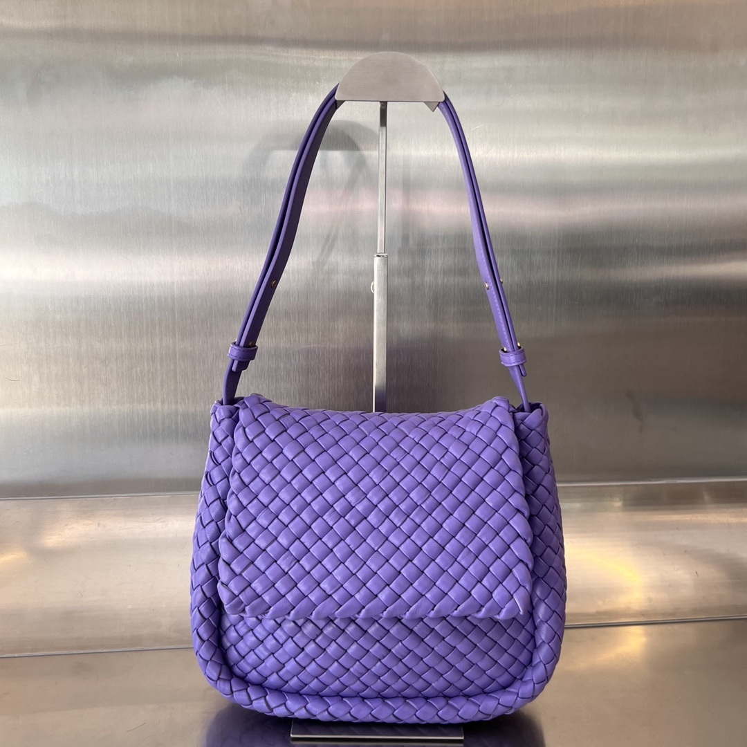 Bottega Veneta BV 762711 Mini Cobble Shoulder Bag Purple - Default Title - View 1