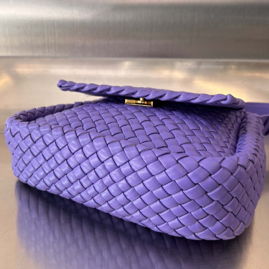 Bottega Veneta BV 762711 Mini Cobble Shoulder Bag Purple