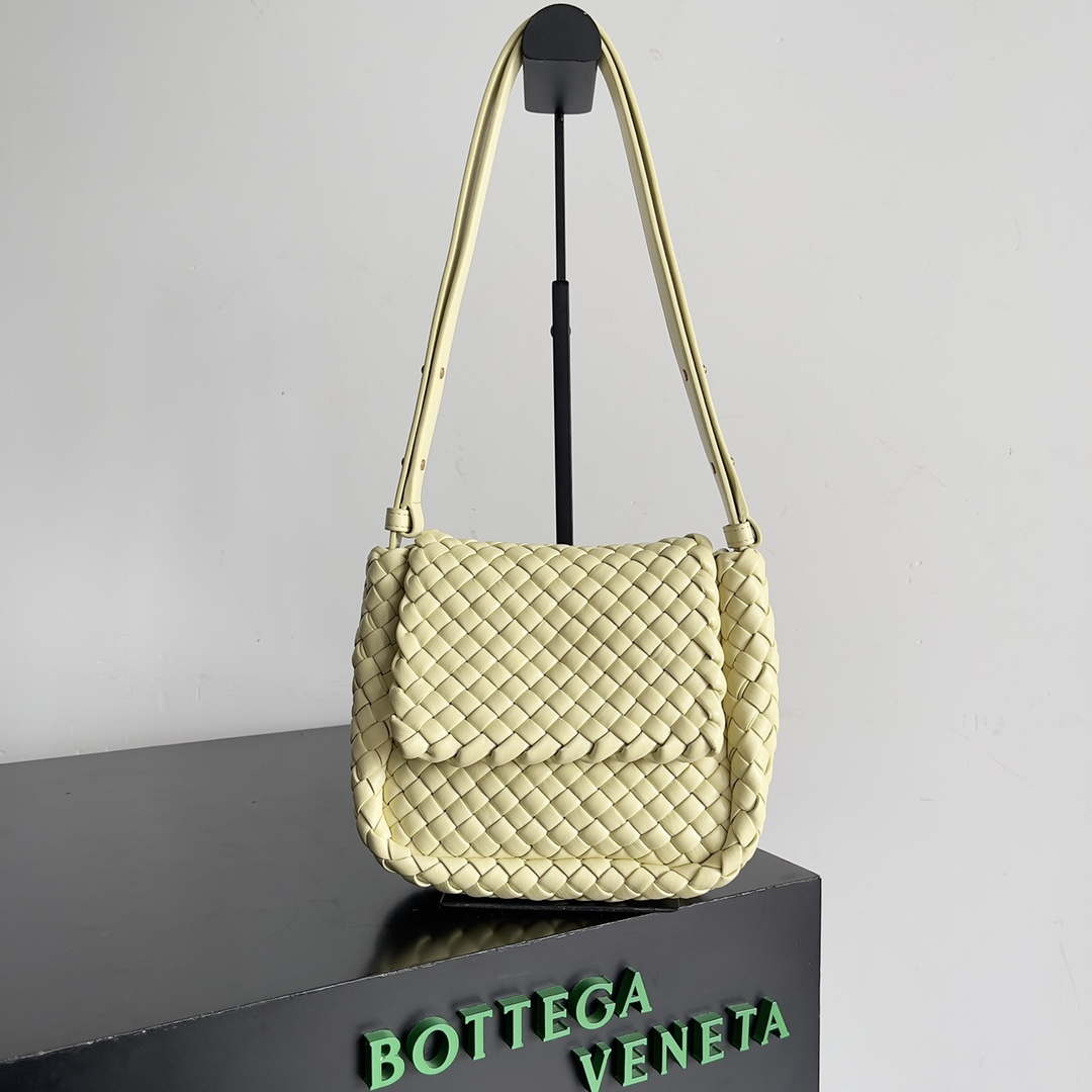 Bottega Veneta BV 762711 Mini Cobble Shoulder Bag Yellow - Default Title - View 1