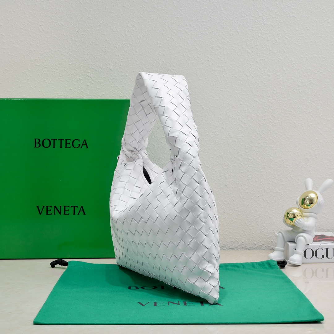 Bottega Veneta BV 763966 Small Hop oyster Bag White - Default Title - View 1