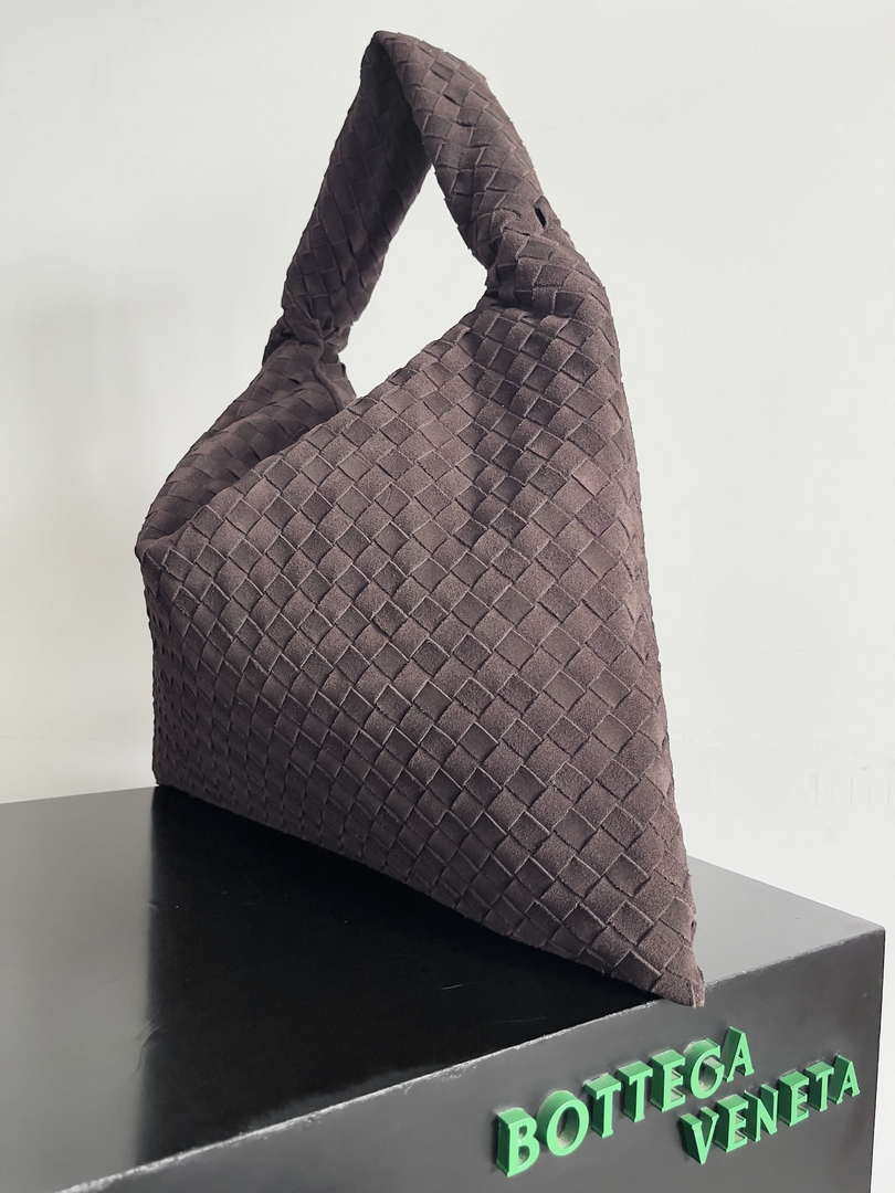 Bottega Veneta BV 763970 Large Hop Fondant Bag Brown Suede Leather