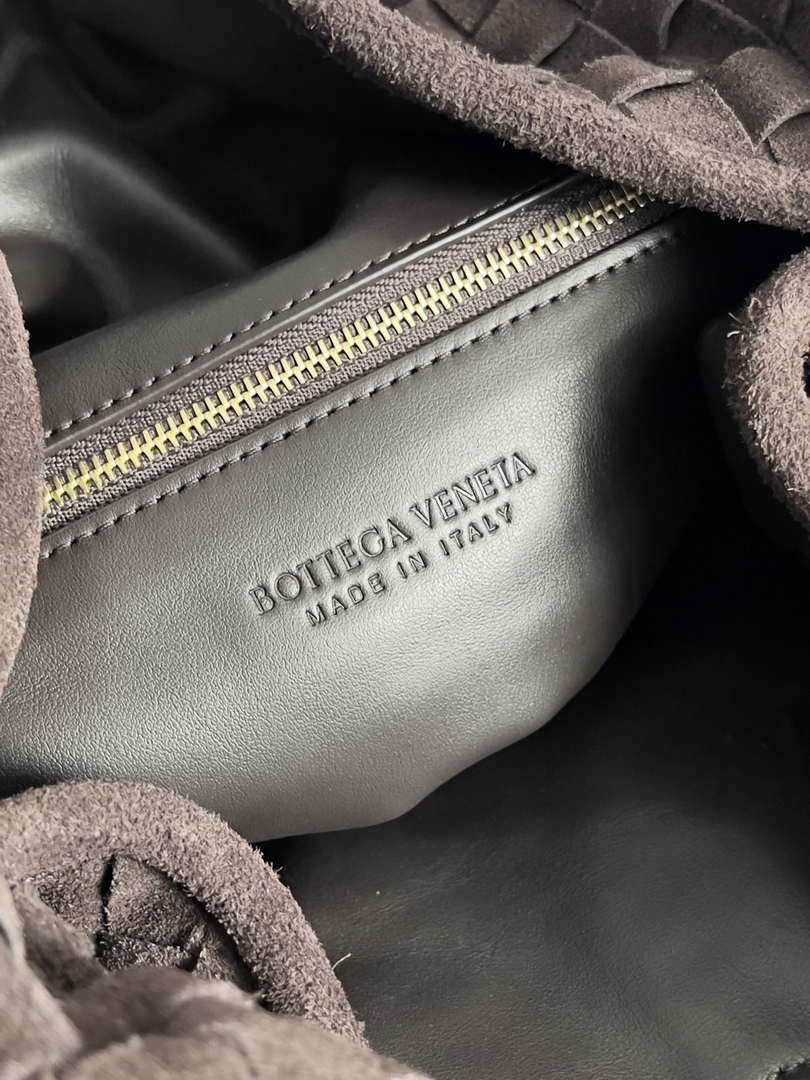 Bottega Veneta BV 763970 Large Hop Fondant Bag Brown Suede Leather