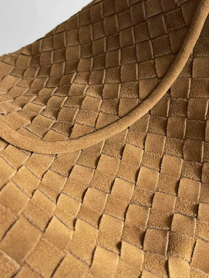 Bottega Veneta BV 763970 Large Hop Fondant Bag Camel Suede Leather - Default Title - View 5
