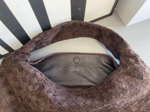 Bottega Veneta BV 763970 Large Hop Fondant Bag Dark Brown Suede Leather - Default Title - View 7