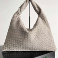 Bottega Veneta BV 763970 Large Hop Fondant Bag Gray Suede Leather - Default Title - View 1