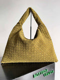 Bottega Veneta BV 763970 Large Hop Fondant Bag Lemon Yellow Suede Leather