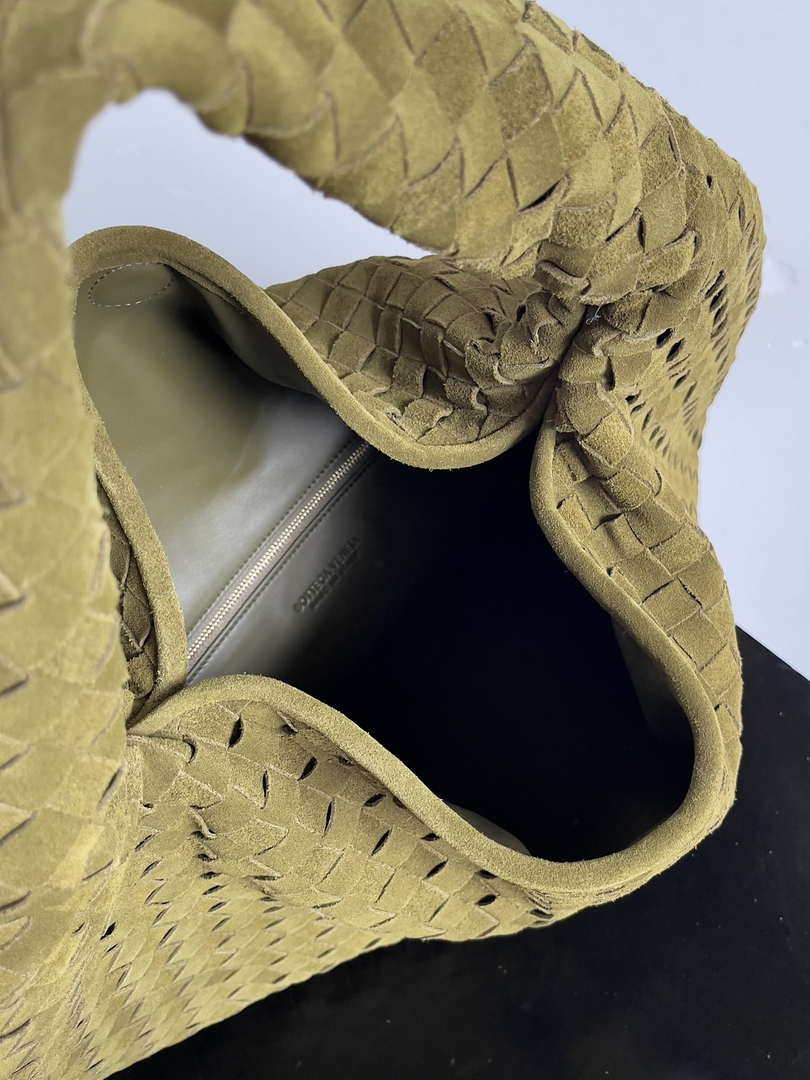 Bottega Veneta BV 763970 Large Hop Fondant Bag Lemon Yellow Suede Leather