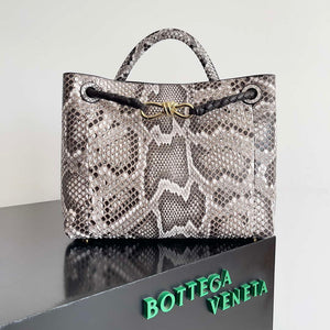 Bottega Veneta BV 743572 Medium Andiamo Snakeskin Handbag BV9069 - Default Title - View 1
