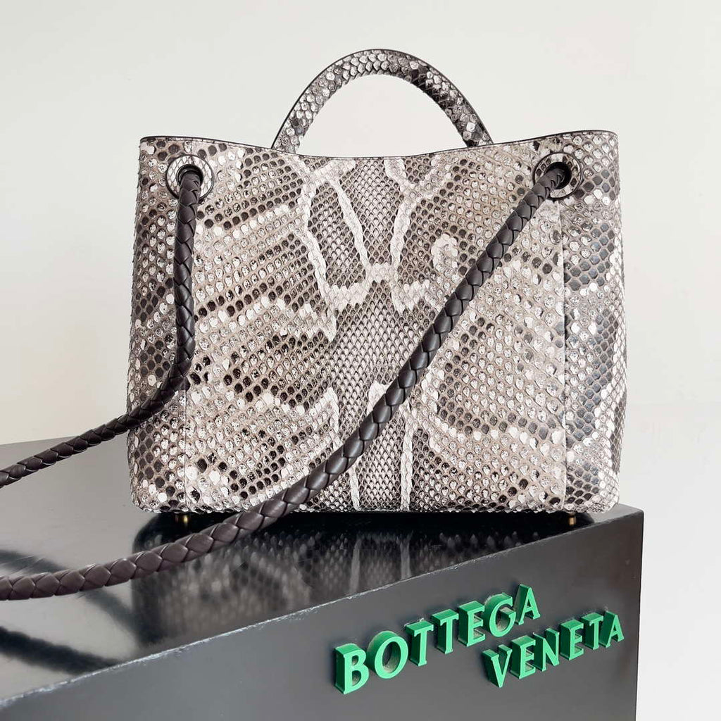 Bottega Veneta BV 743572 Medium Andiamo Snakeskin Handbag BV9069