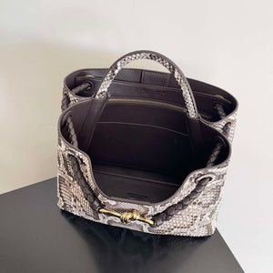Bottega Veneta BV 743572 Medium Andiamo Snakeskin Handbag BV9069 - Default Title - View 9