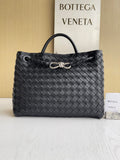 Bottega Veneta BV 766016 Medium Andiamo Lambskin BV90137 Black Silver