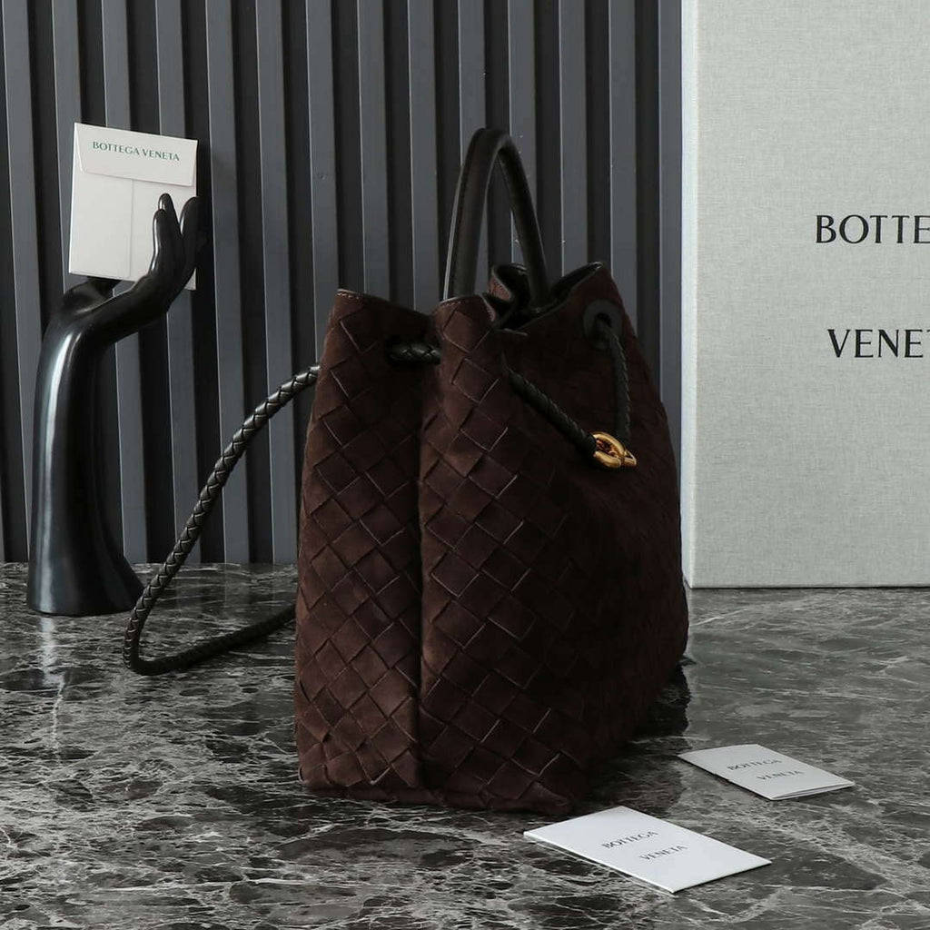 Bottega Veneta BV 766016 Medium Andiamo With Suede BV9017