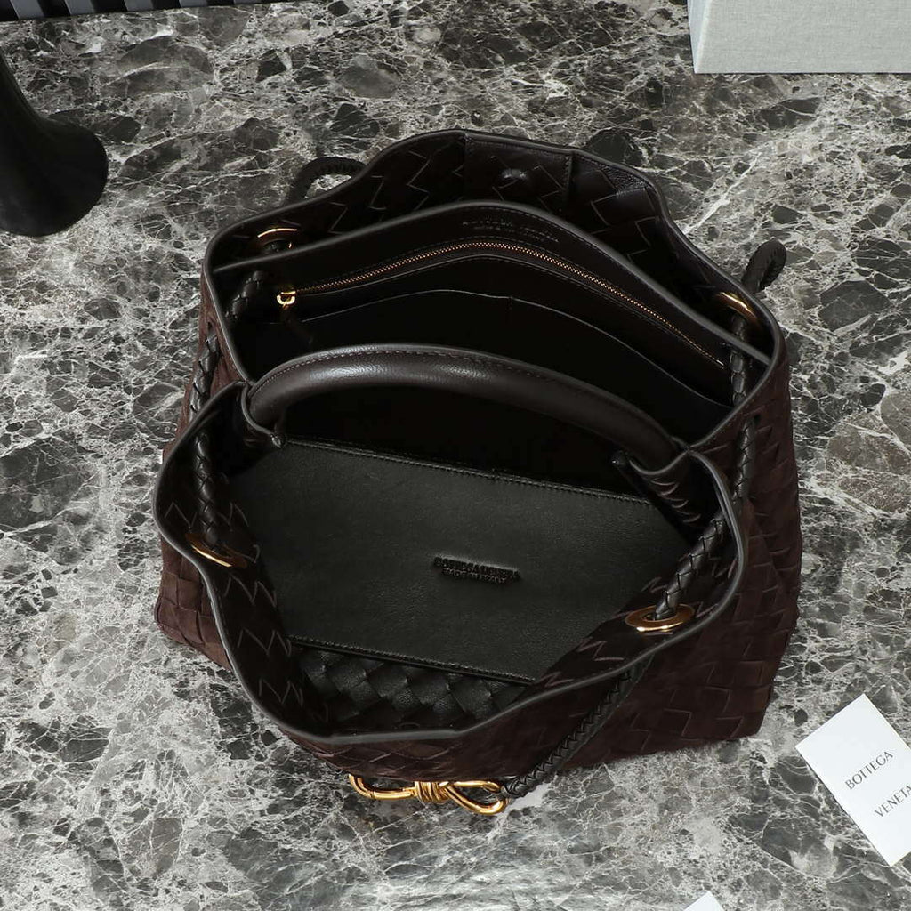 Bottega Veneta BV 766016 Medium Andiamo With Suede BV9017