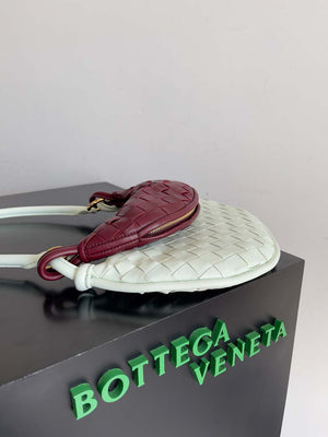Bottega Veneta BV 776764 Small Gemelli wine Red Green - Default Title - View 2