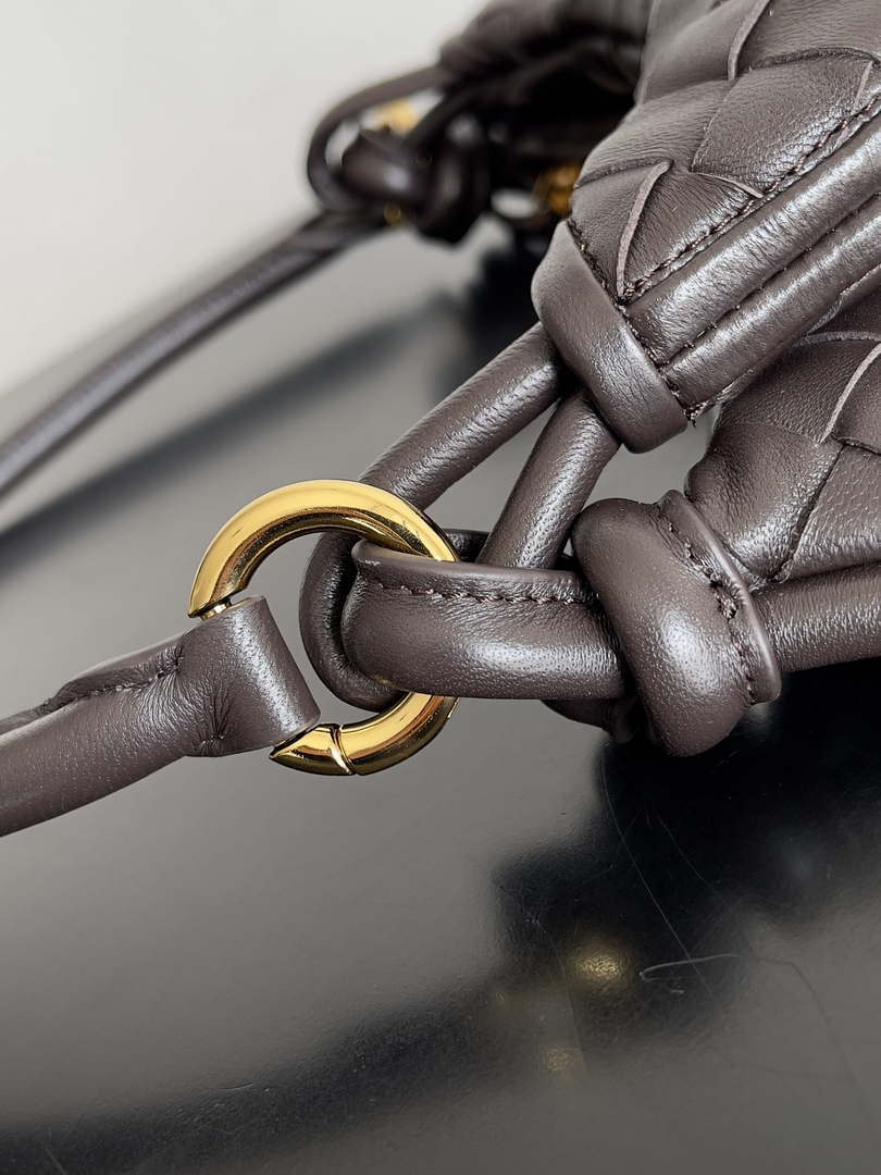 Bottega Veneta BV 776764 Small Gemelli Dark Brown