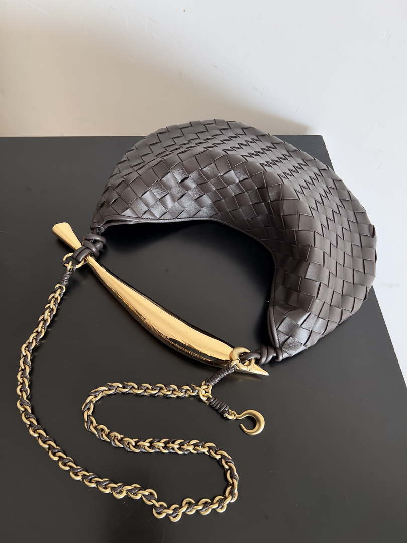 Bottega Veneta BV 776768 Sardine With Chain Dark Brown - Default Title - View 4