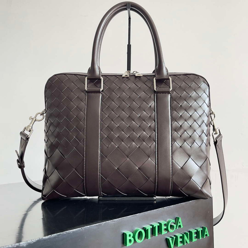 Bottega Veneta BV 778081 Slim Intrecciato Briefcase Men Message Bag BV9099