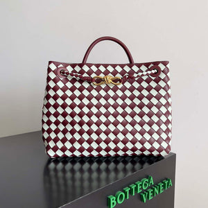 Bottega Veneta BV 777527 Medium Andiamo Wine Red & White - Default Title - View 1