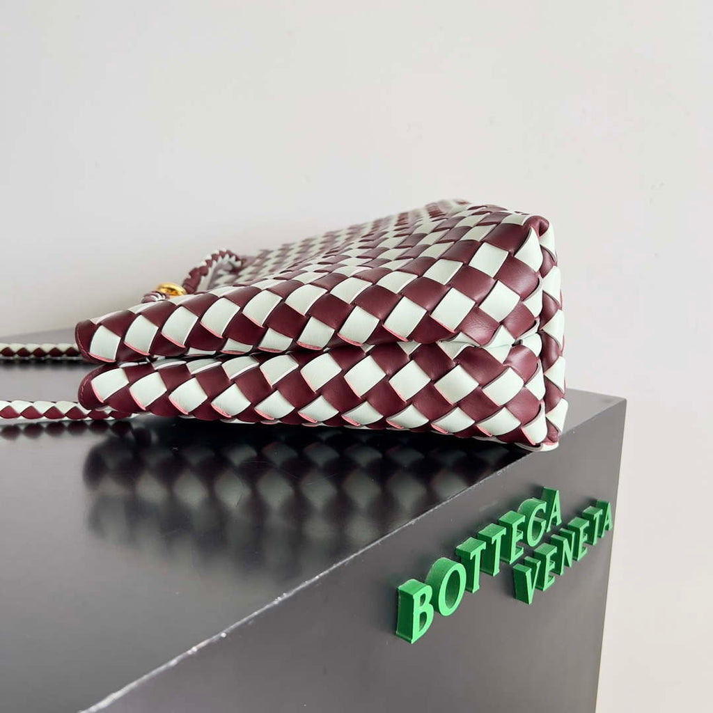 Bottega Veneta BV 777527 Medium Andiamo Wine Red & White