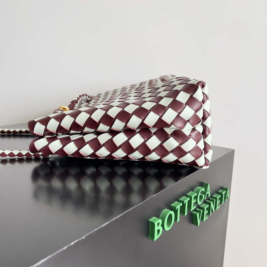 Bottega Veneta BV 777527 Medium Andiamo Wine Red & White