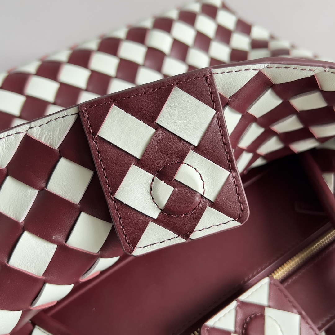 Bottega Veneta BV 777527 Medium Andiamo Wine Red & White - Default Title - View 7