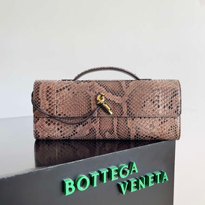 Bottega Veneta BV 794945 Long Clutch Andiamo With Python leather BV9090 - Default Title - View 1