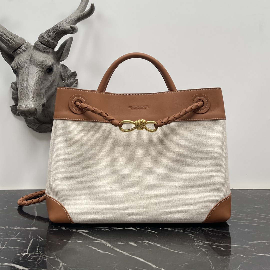 Bottega Veneta BV 795306 Medium Andiamo Natural Tan - Default Title - View 1
